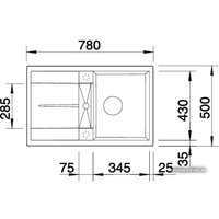 Кухонная мойка Blanco METRA 45 S (темная скала) [518868]