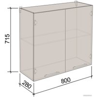 Шкаф навесной Артём-Мебель 800мм СН-114.29 (ДСП бетон спаркс лайт)