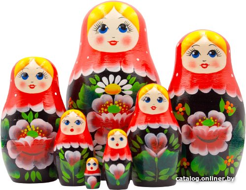 Развивающая игра Брестская Фабрика Сувениров В красном платке с ромашками и маками (набор 7 шт)