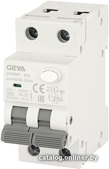 Дифференциальный автомат GEYA GYR9N 1P+N 16A B 6кА 30 мА AC GYR9NMB1630MA