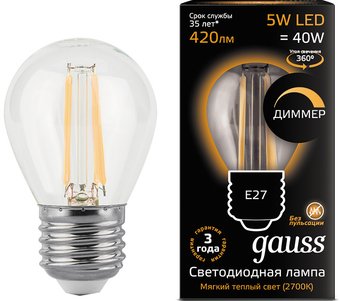 Gauss E27 5 Вт 2700K 105802105-D
