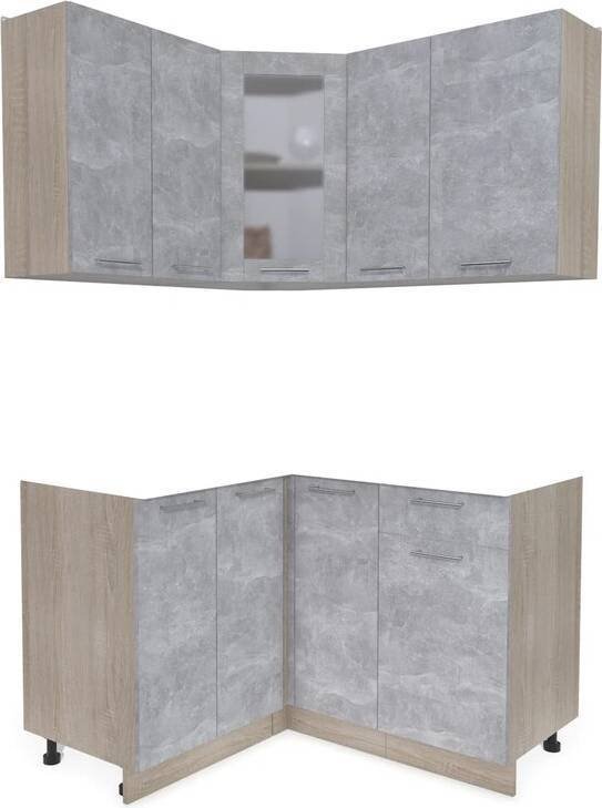

Готовая кухня Интерлиния Мила 12x13 без столешницы (бетон/бетон)