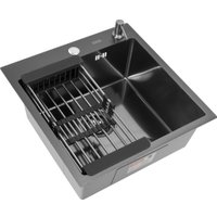 Кухонная мойка ARFEKA ECO AR мойка 500*500, коландер, дозатор BLACK DECOR MILLET GRAINS