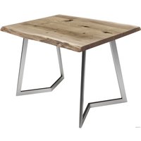 Кухонный стол Buro7 Уиллис 120 (с обзолом и сучками, дуб беленый/серебро)