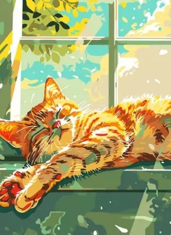 Картина по номерам PaintLine Спящий кот PL-00324