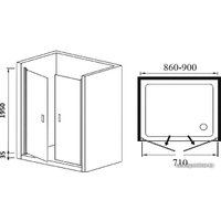 Душевая дверь WeltWasser WW900 900К2-90