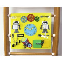 Детский спортивный комплекс Kampfer Helena Ceiling Busyboard (стандарт, ореховый/бизиборд желтый)