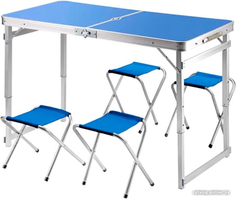 Кемпинговый стол со стульями Bison A-4-60*120-BL