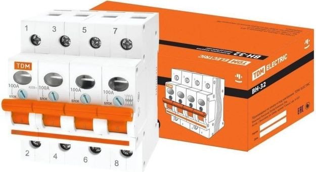 

Выключатель нагрузки TDM Electric ВН-32 4Р 100А SQ0211-0039