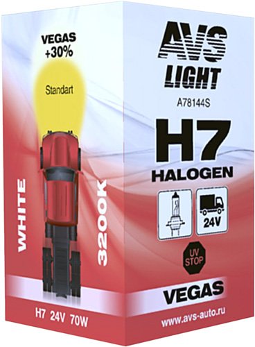 

Галогенная лампа AVS Vegas H7 24V 70W 1шт [A78144S]