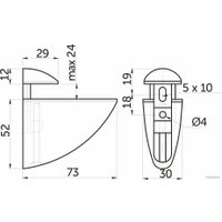 Полкодержатель AKS PELIKAN средний мат. хром