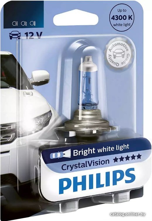 Галогенная лампа Philips H4 CrystalVision 1шт