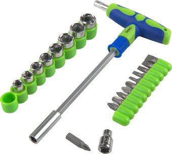 Набор отвертка с битами и головками General Lighting G-Tec №2 + насадки / 901211 (21 предмет)