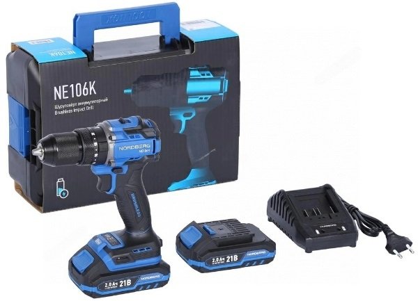 

Ударная дрель-шуруповерт Nordberg NE106K (с 2-мя АКБ, кейс)