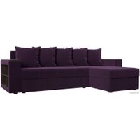 Угловой диван Лига диванов Дубай лайт правый 114147 (велюр фиолетовый)