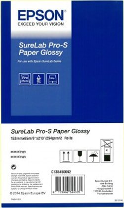 

Фотобумага Epson SureLab Pro-S Paper Glossy A4x65м 252 г/м2 2 рулона C13S450064BP
