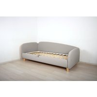 Кровать-тахта DiArt Альба 1.2 левая (велюр Магия 53/ножки светлые) в Гродно