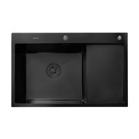 Кухонная мойка Astir Decor PVD Black C78x51BL (с сифоном, дозатором и коландером)