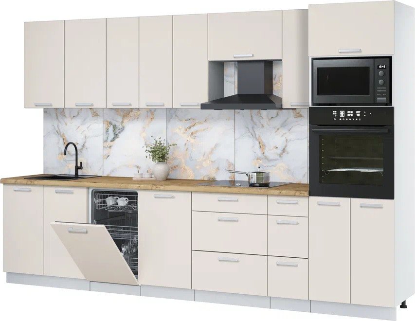 

Готовая кухня Интерлиния Мила Лайт 3.2-ПМ3 (персидский жемчуг/персидский жемчуг/дуб бунратти)