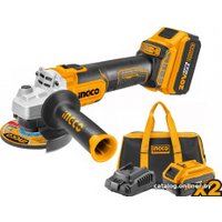 Угловая шлифмашина Ingco Industrial CAGLI2011582 (с 2-мя АКБ, сумка)