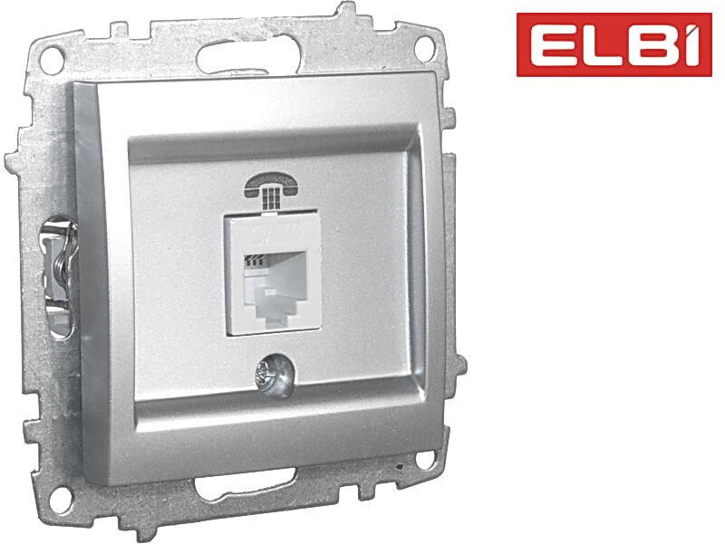 

Розетка телефонная Elbi Zena-Vega 609-011000-221 (серебро)