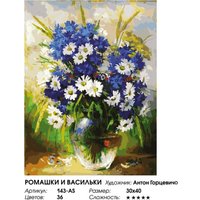 Картина по номерам Белоснежка Ромашки и васильки 143-AS