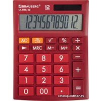 Бухгалтерский калькулятор BRAUBERG Ultra 12-WR 250494 (бордовый)