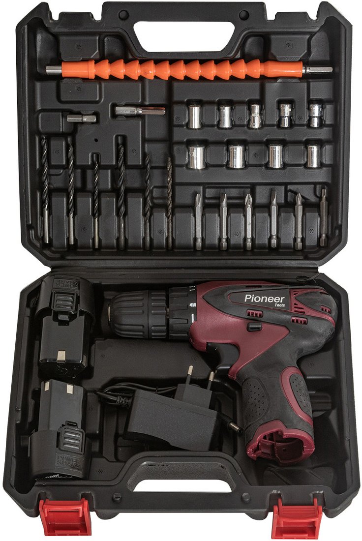 

Дрель-шуруповерт Pioneer Tools CD-M1202C (с 2-мя АКБ, кейс, оснастка)