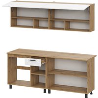 Готовая кухня NN мебель Монако K Серия 2 (дуб золотой/белый матовый/дуб вотан)