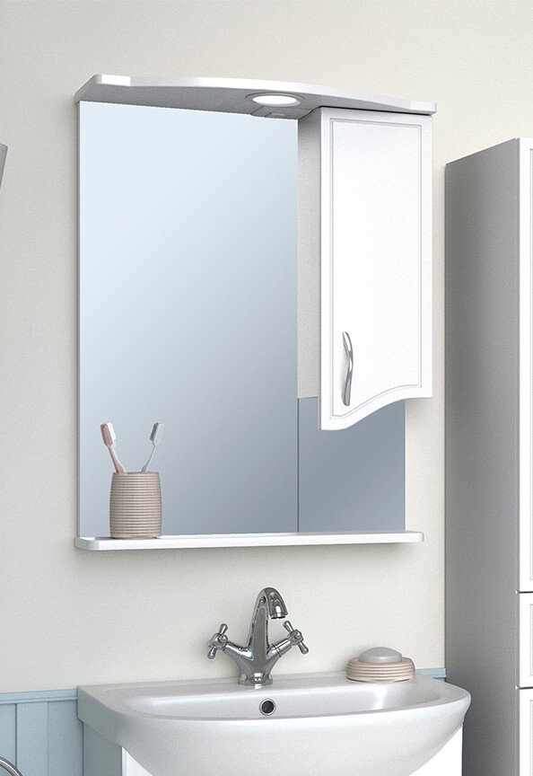 

Runo Шкаф с зеркалом для ванной Севилья 60 правый