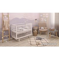 Классическая детская кроватка Polini Kids Simple 340 маятник (белый)