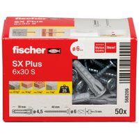 Дюбель универсальный Fischer SX Plus 6X30 S/Screw 568206 (50 шт)
