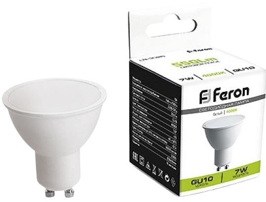 

Светодиодная лампочка Feron LB-3026 7 Вт GU10 4000 К 41393