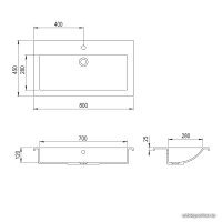 Умывальник Aquasanita BQA 80 601 (черный)