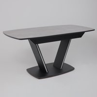 Кухонный стол Аврора Дрезден 1300-1615x800 (камень серый Greys grey/черный)