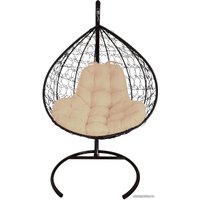 Подвесное кресло M-Group XL 11120401 (черный ротанг/бежевая подушка)