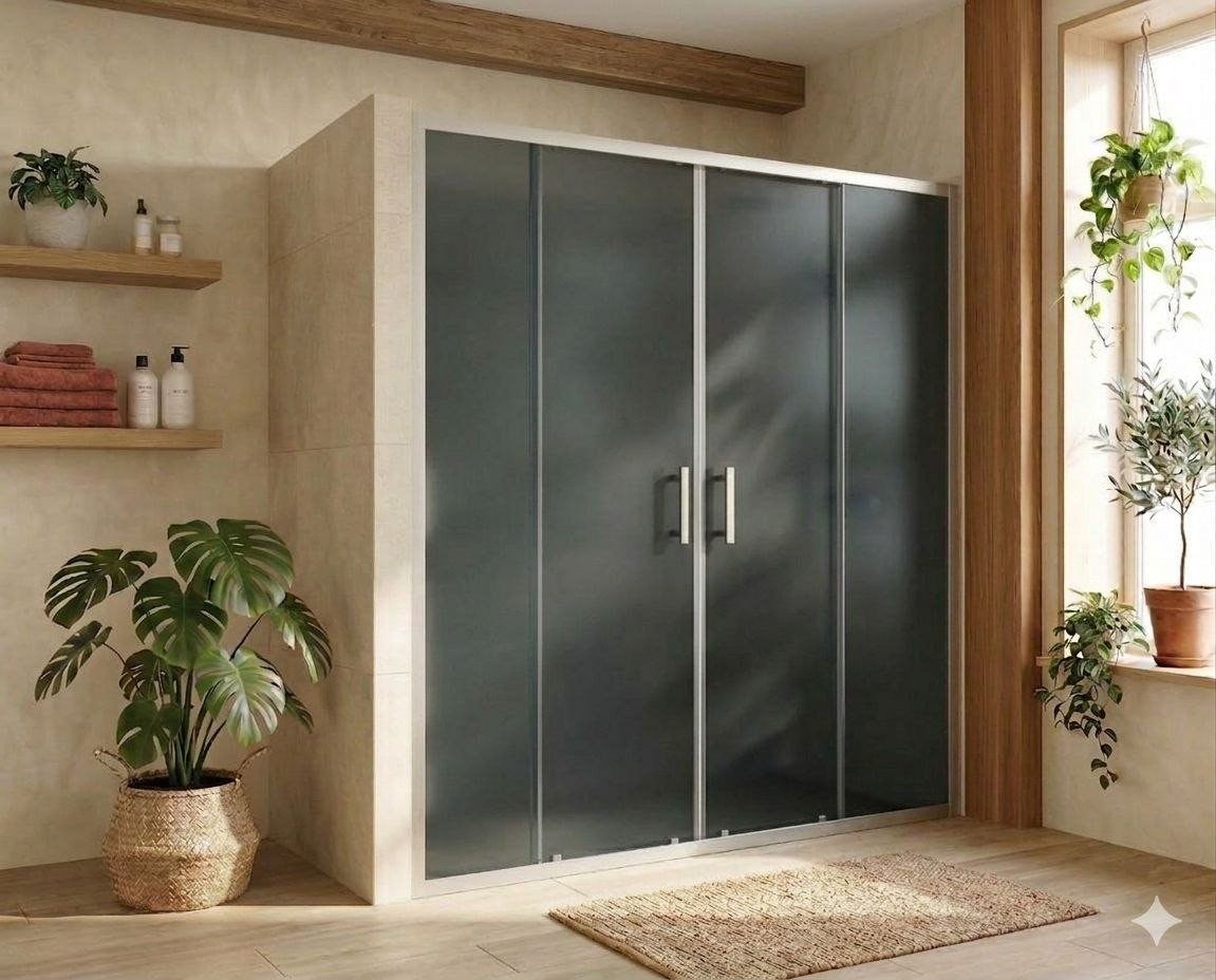 Душевая дверь MaybahGlass 195x200 MGD-1838-5 (графитовое матовое стекло/хром матовый)
