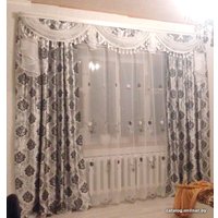 Комплект штор и гардин ИП Романович Е.Ю. Королевские 1.5x2.5, 2.5x3 м (серебро, 4 шт)