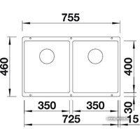 Кухонная мойка Blanco Subline 350/350-U (алюметаллик)