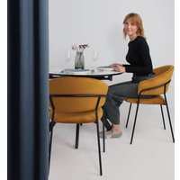 Стул с подлокотниками Алвест AV 433 (карри бархат Confetti chai tea/черный)