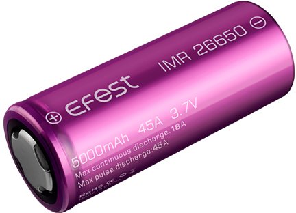 

Аккумулятор Efest 26650 IMR 5000mAh 45A