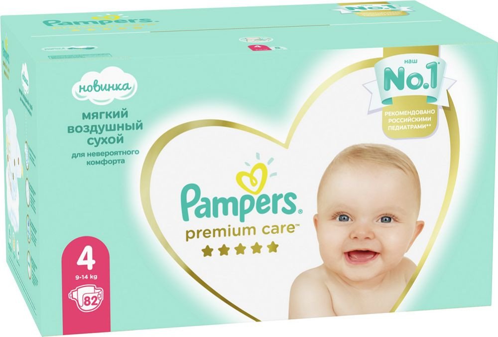 

Подгузники Pampers Premium Care 4 (82 шт)