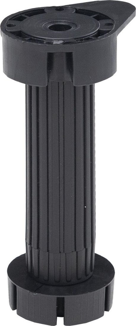 

Опора мебельная AKS кухонная пласт. h150 трехсоставная с овальным креплением, черный (1уп=200шт)