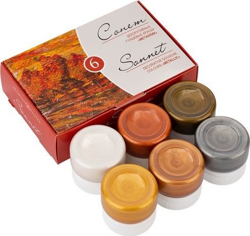 

Гуашь Невская палитра Сонет металлик 6 цв 20 мл 3641401