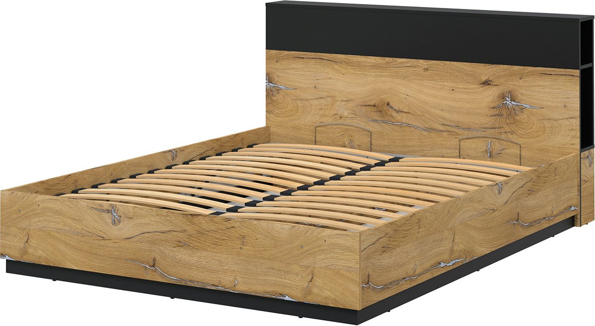 

Кровать Интерлиния Quartz QZ-К160 с ПМ (дуб нокс/черный)