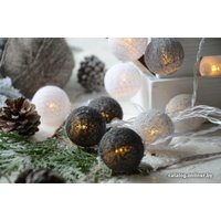 Светодиодная гирлянда Огоньки Шарики черно-белые 151 12Led 2.5 м (желтый)