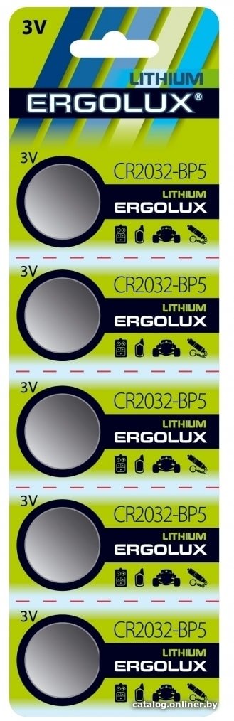 Батарейка Ergolux CR2032 BL-5 5 шт