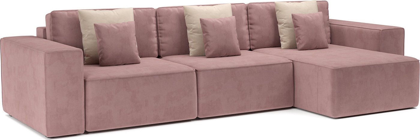 

Угловой диван Мебель-АРС Фессалия правый угол (велюр пудра НВ-178/18)