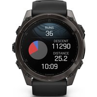 Умные часы Garmin Fenix 8 Sapphire 51мм (угольно-серый DLC, пепельно-черный силиконовый ремешок)