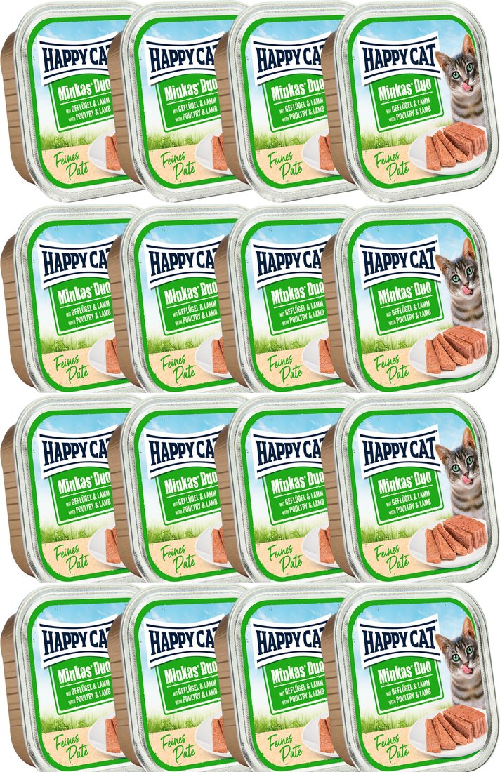 

Пресервы Happy Cat Minkas Duo Паштет из птицы и ягненка 16х100 г